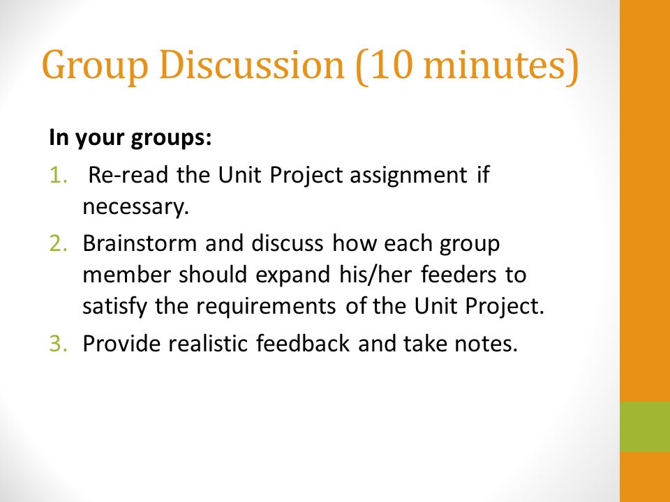 Group Discussion (10 minutes)