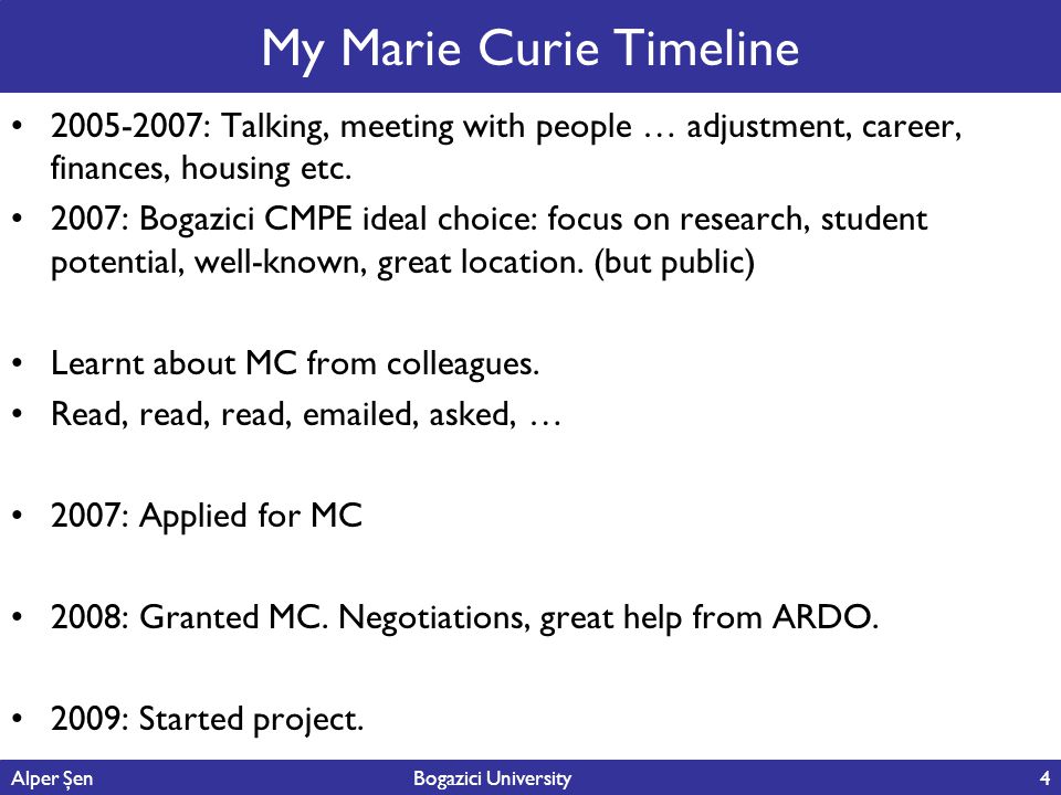 My Marie Curie Timeline