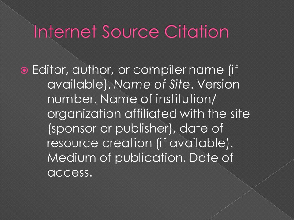 Internet Source Citation