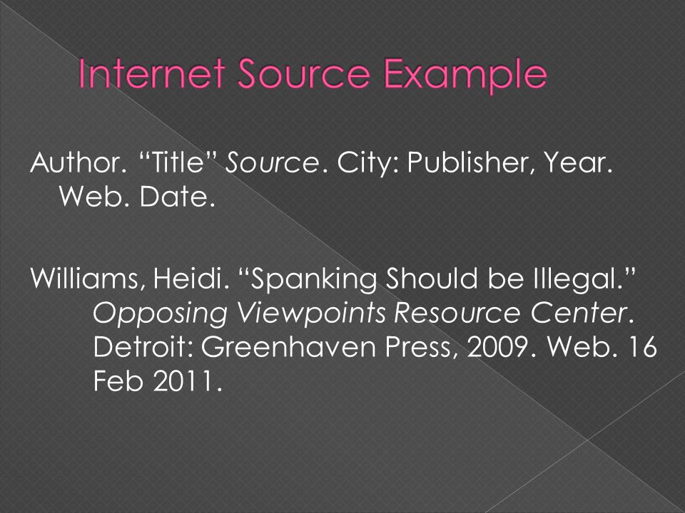 Internet Source Example