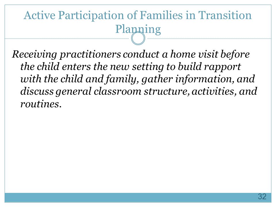 Active Participation of Families in Transition Planning