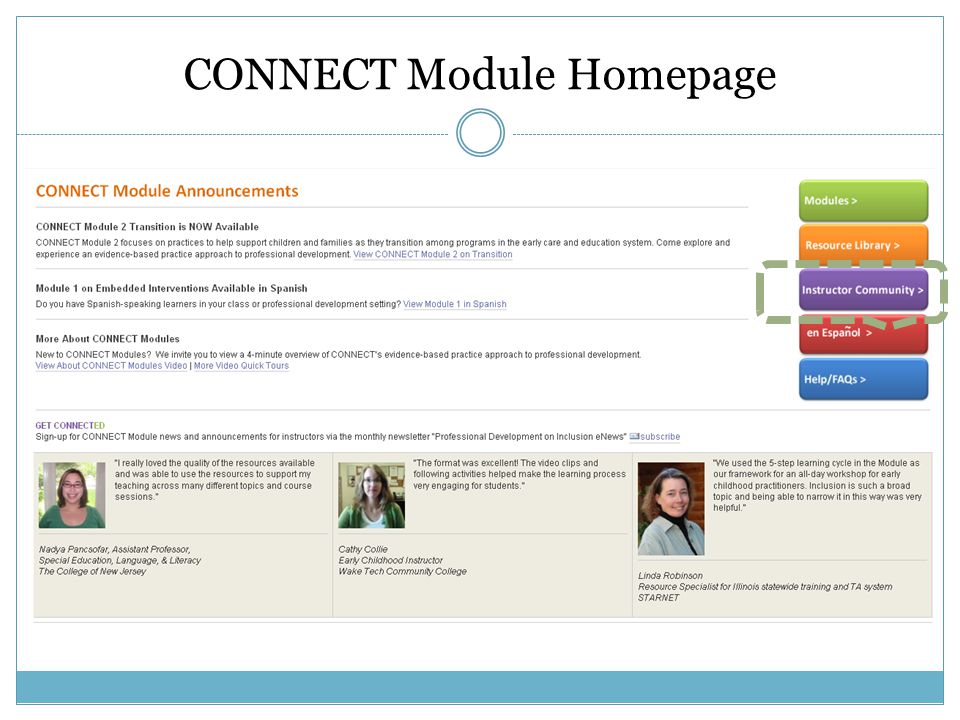 CONNECT Module Homepage