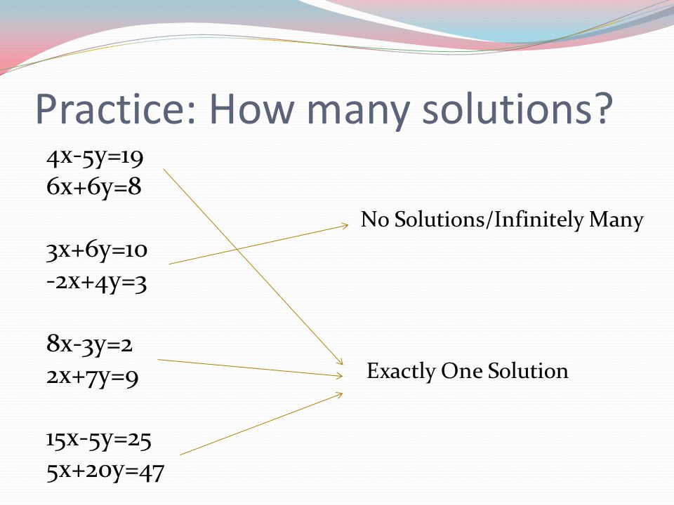 Practice: How many solutions