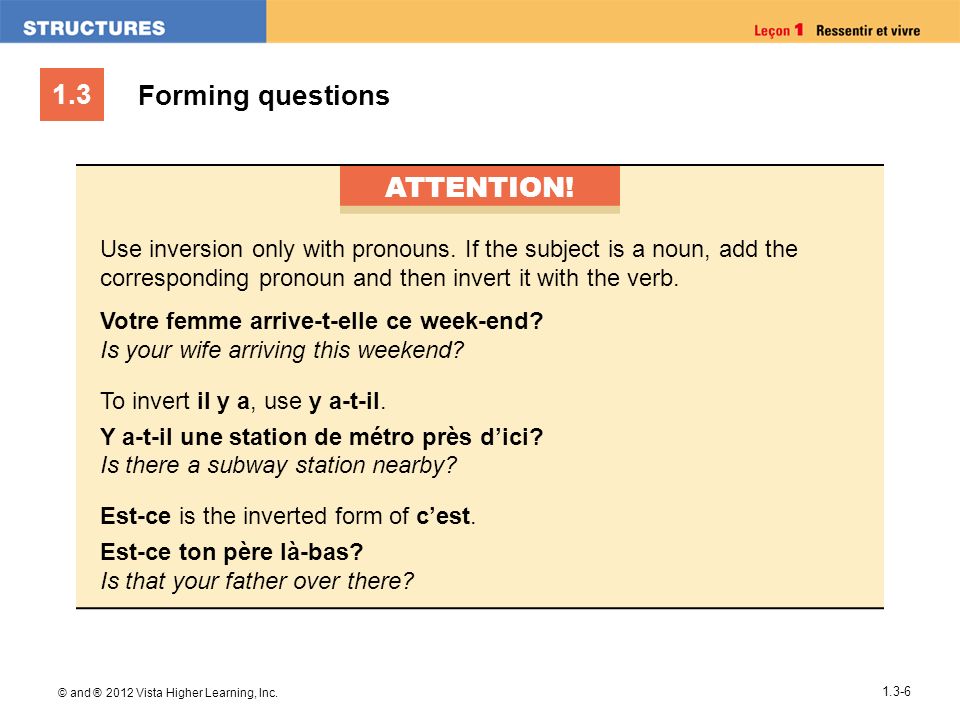Forming questions ATTENTION!