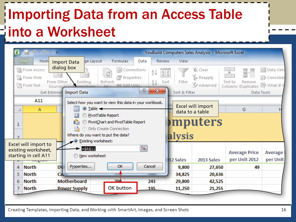Importing Data from an Access Table into a Worksheet