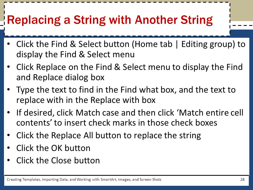 Replacing a String with Another String