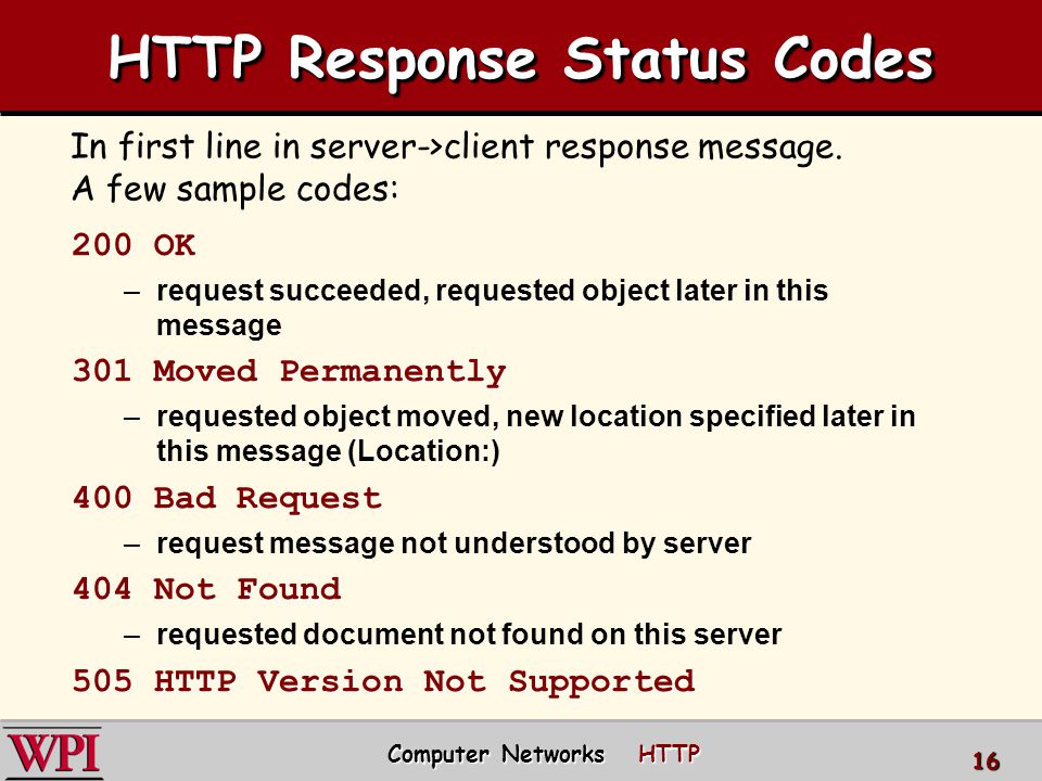 HTTP Response Status Codes