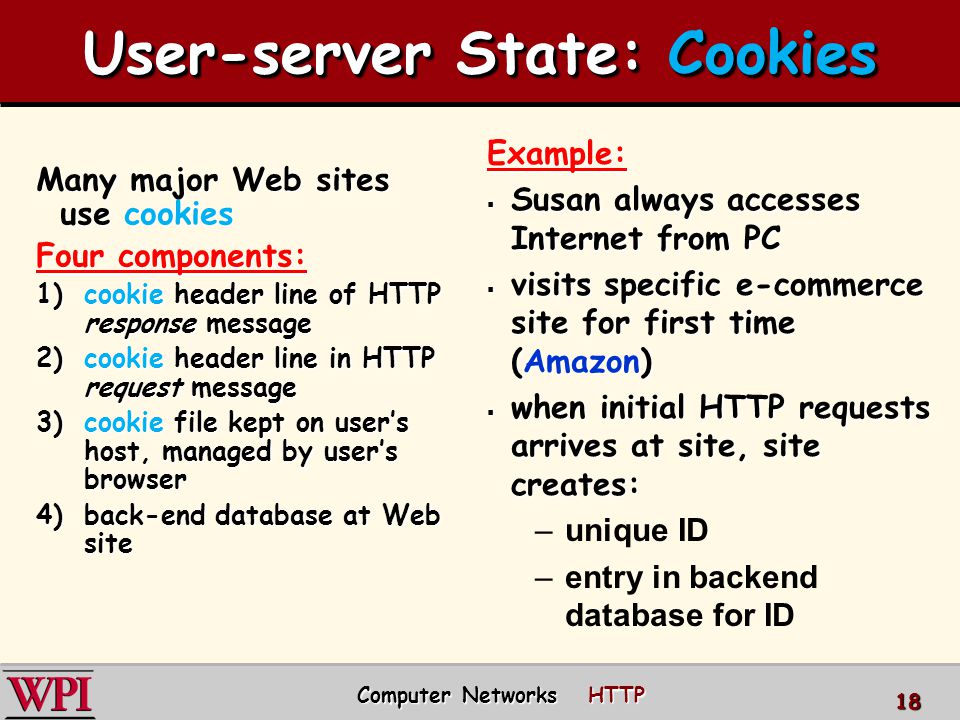 User-server State: Cookies