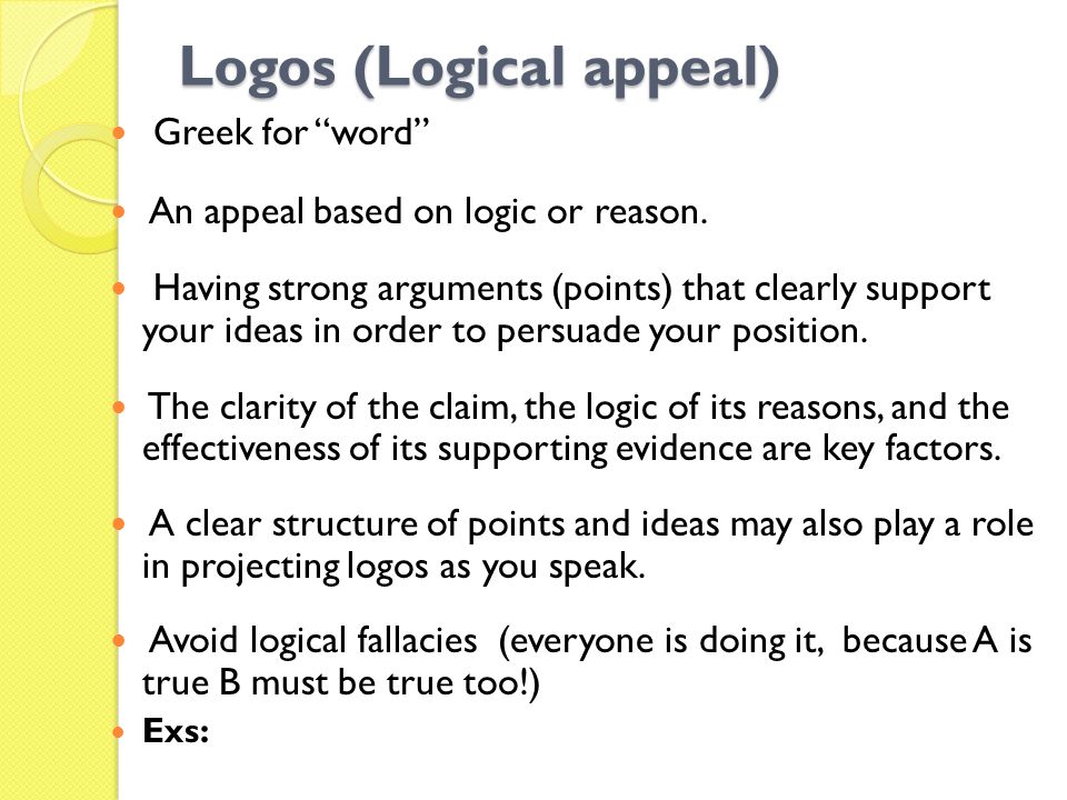Logos (Logical appeal)