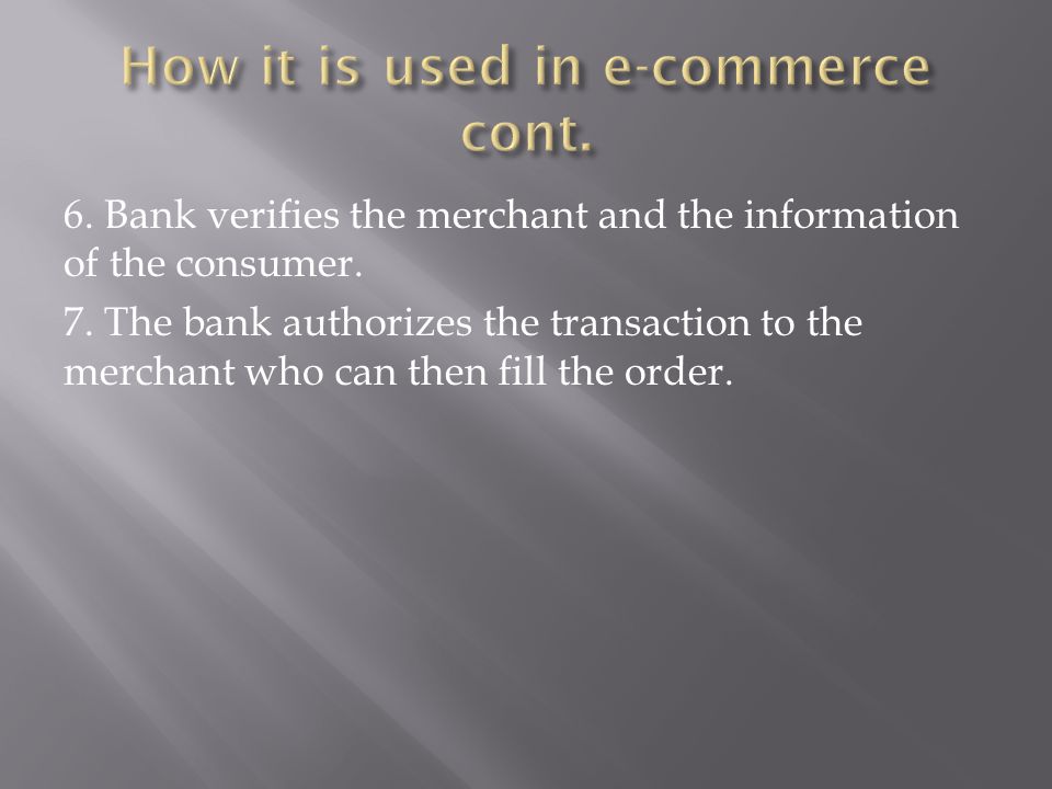 How it is used in e-commerce cont.