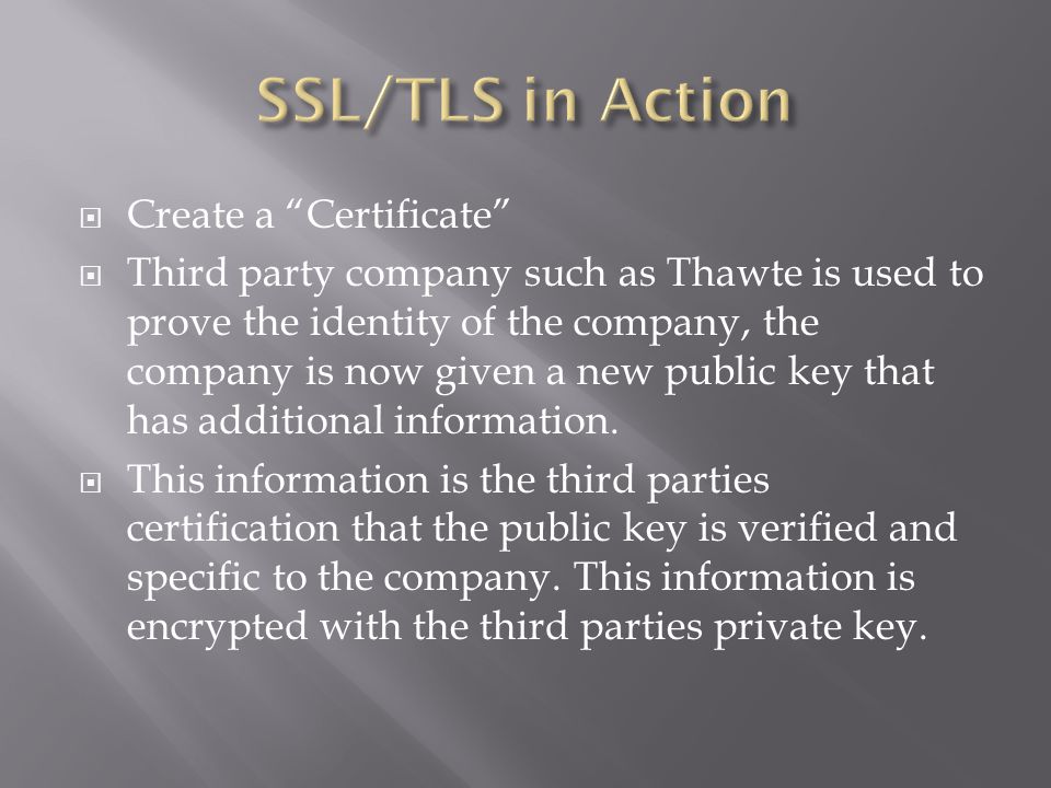 SSL/TLS in Action Create a Certificate