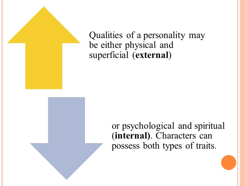 Qualities of a personality may be either physical and superficial (external)