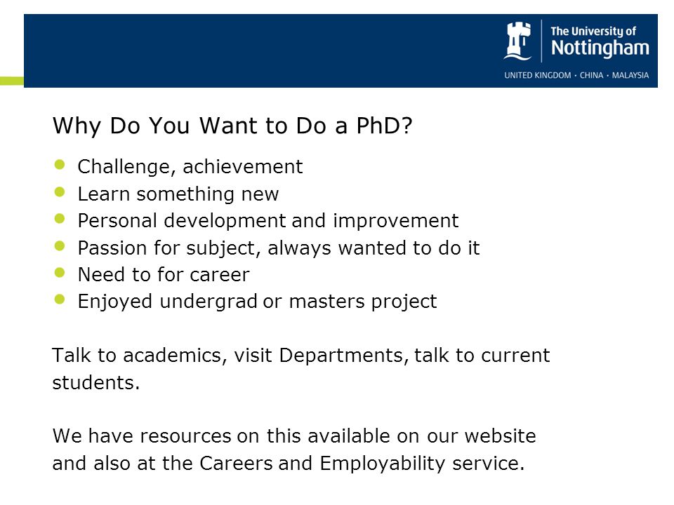 Why Do You Want to Do a PhD