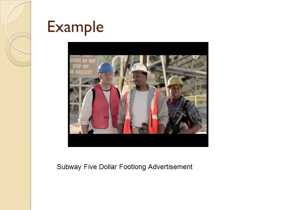Example Subway Five Dollar Footlong Advertisement