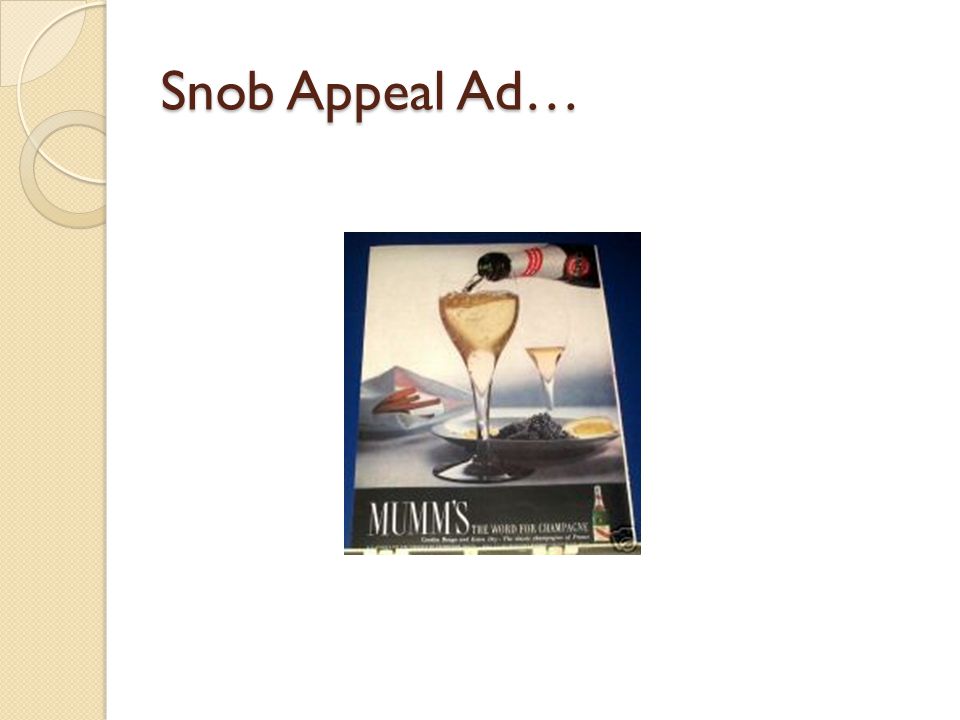 Snob Appeal Ad…