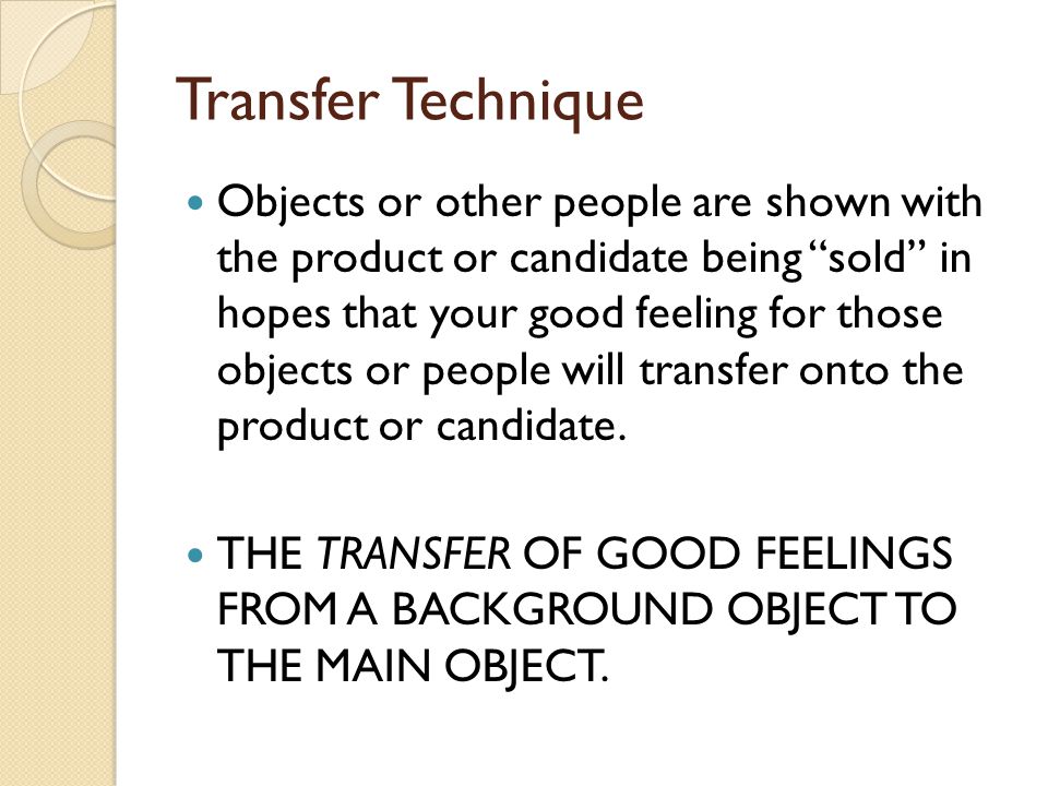 Transfer Technique