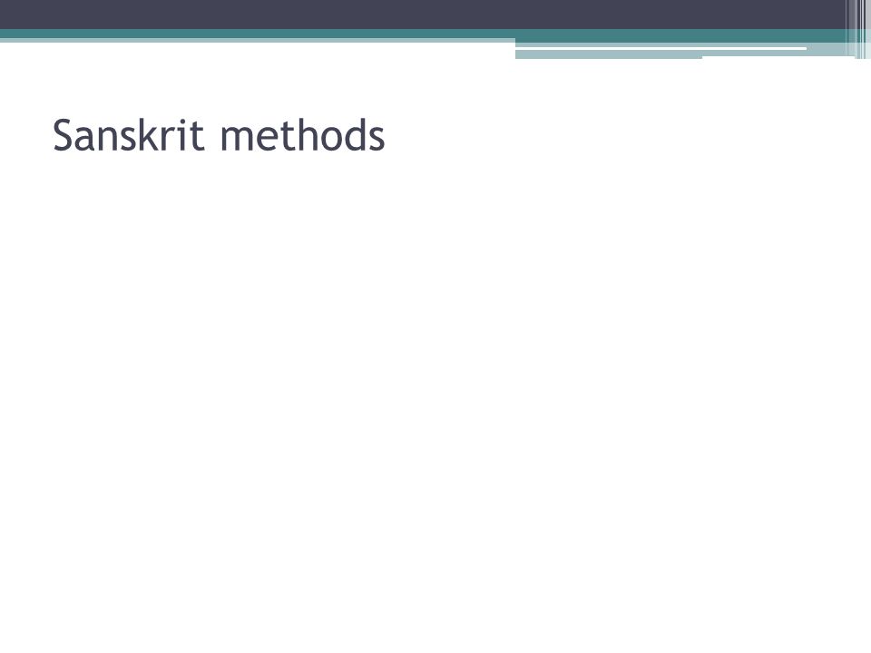 Sanskrit methods