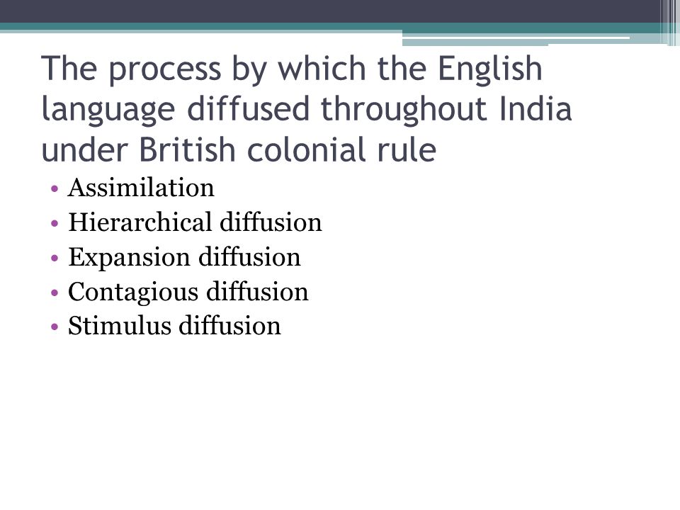 The process by which the English language diffused throughout India under British colonial rule