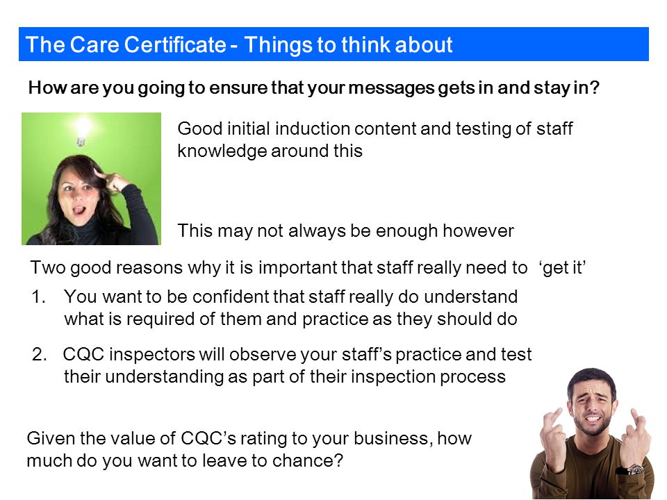 The Care Certificate - Things to think about