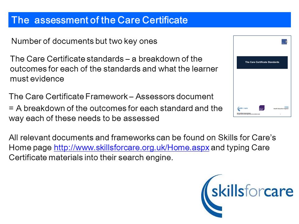 The assessment of the Care Certificate