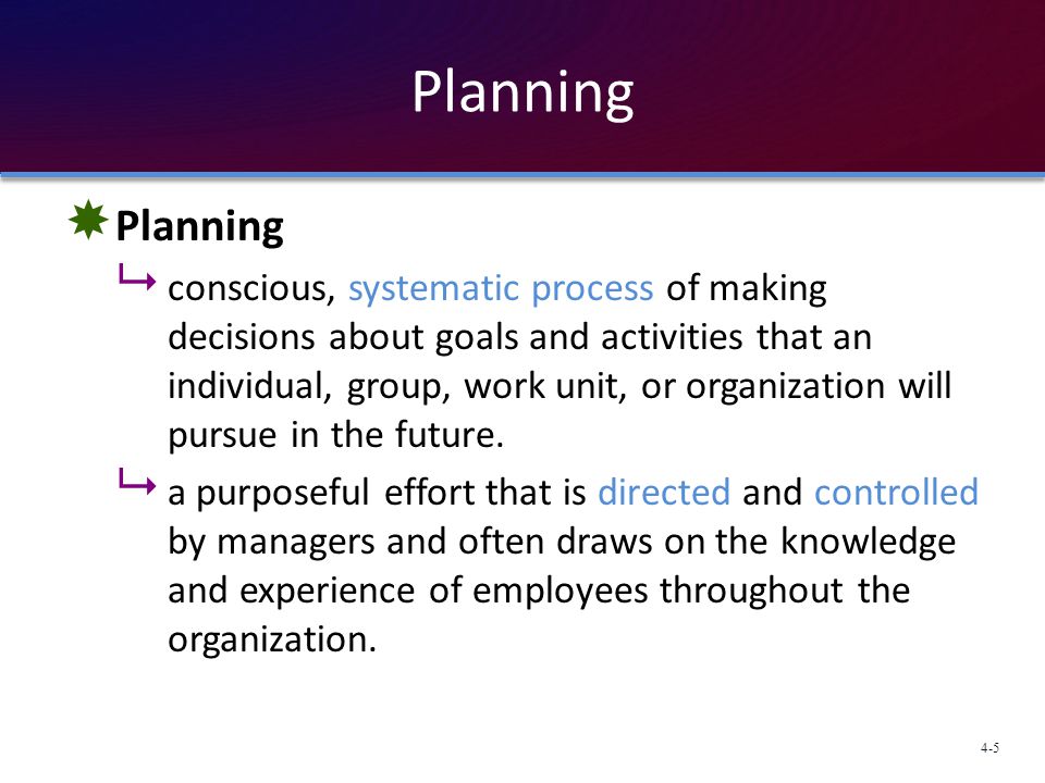 Planning Planning.