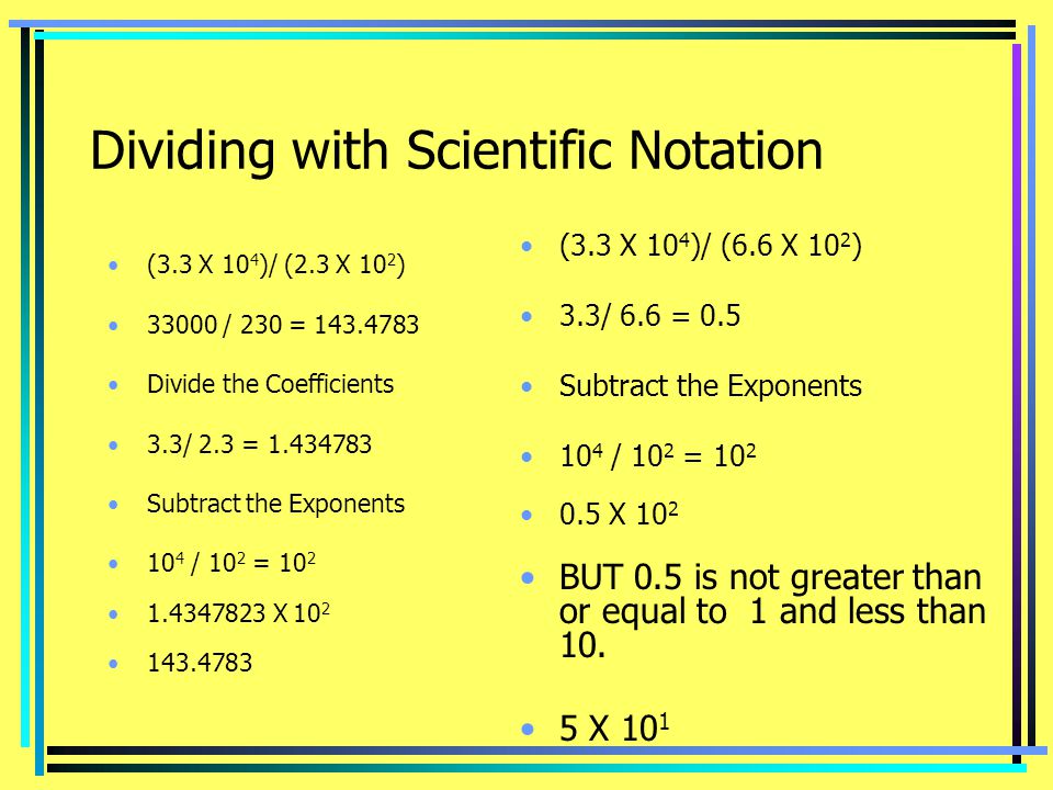 Dividing with Scientific Notation