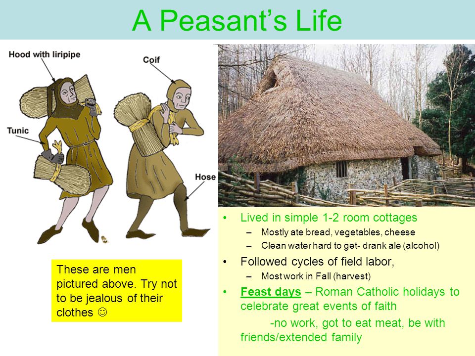 A Peasant’s Life Lived in simple 1-2 room cottages