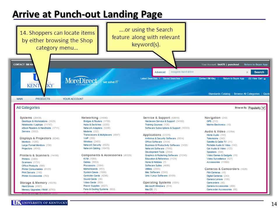 Arrive at Punch-out Landing Page