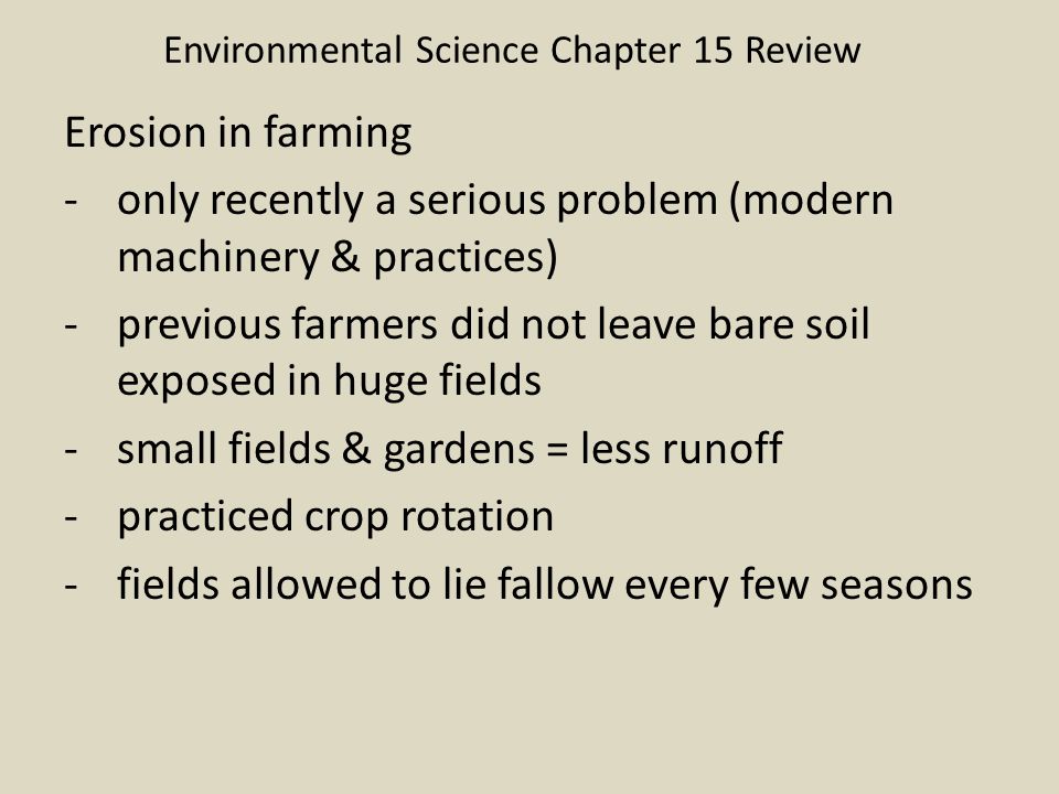 Environmental Science Chapter 15 Review