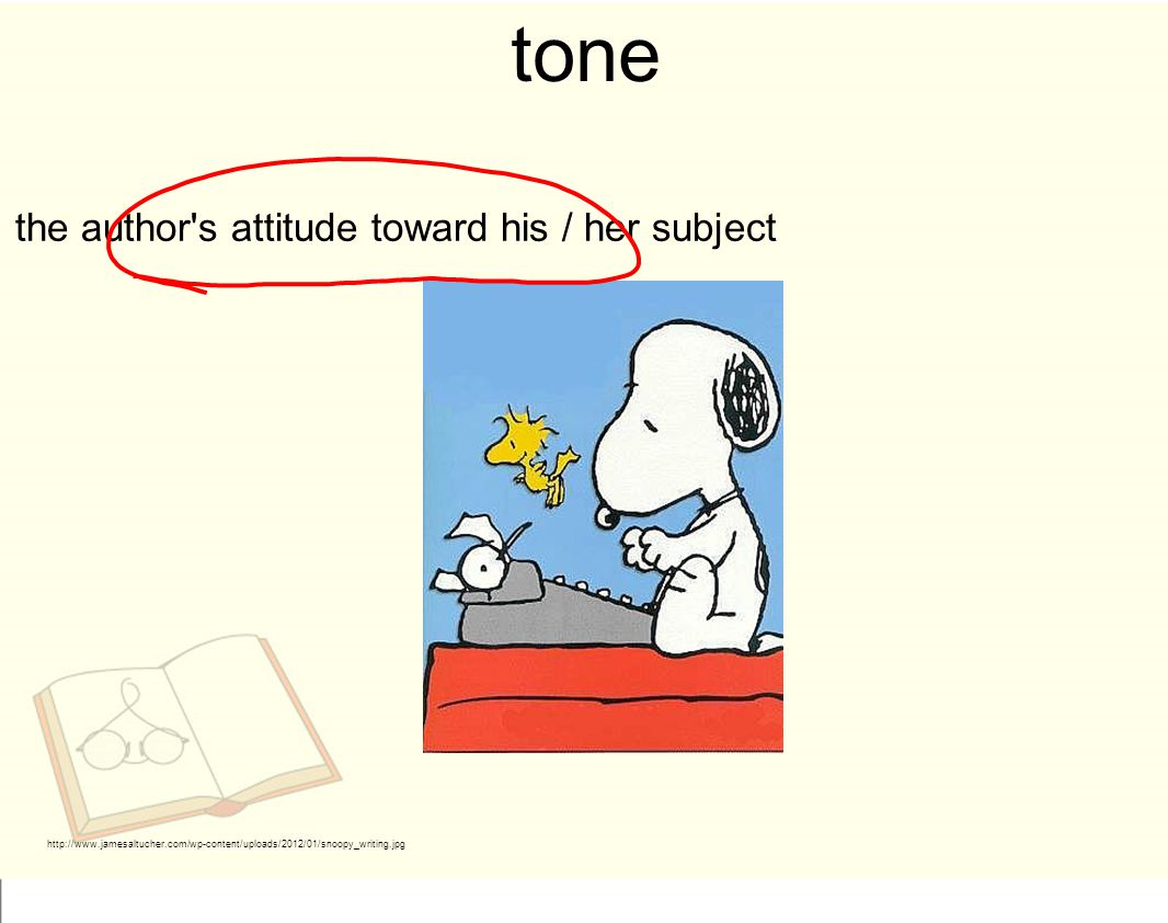 tone the author s attitude toward his / her subject