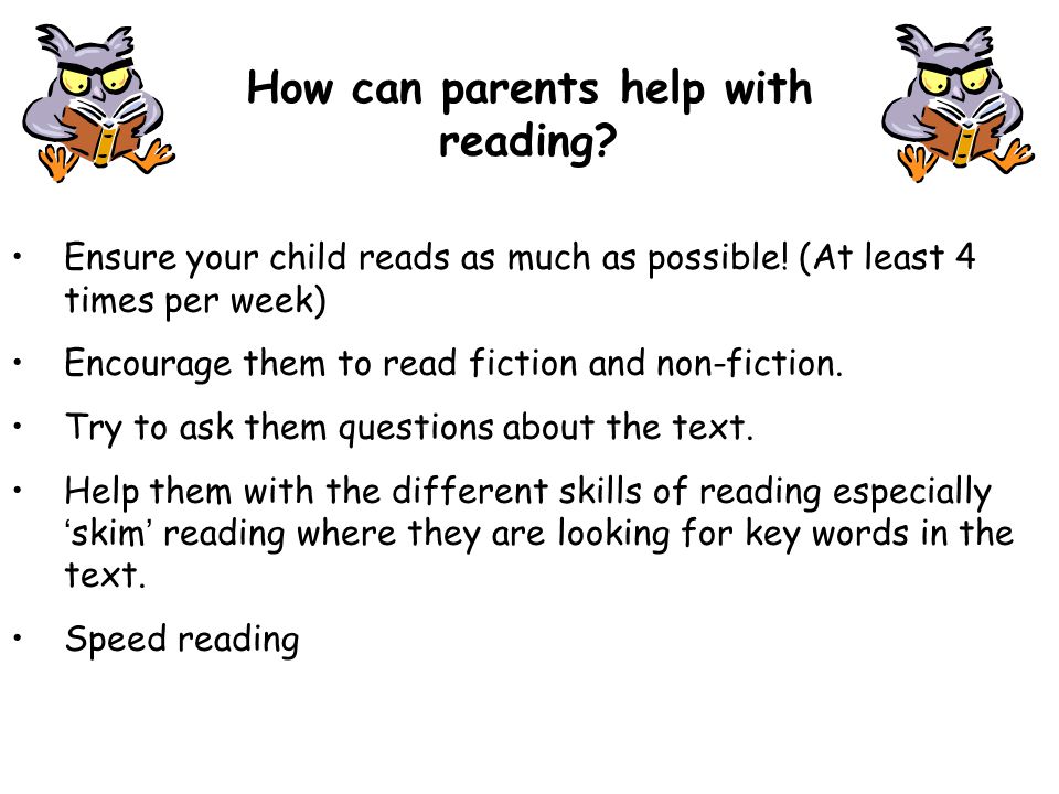 How can parents help with reading