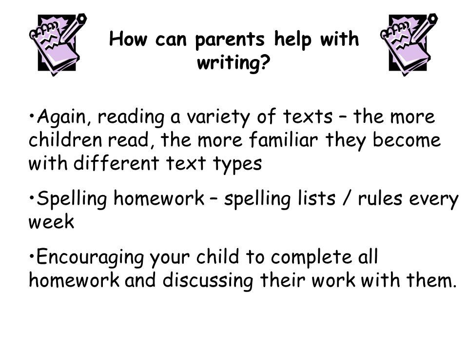 How can parents help with writing