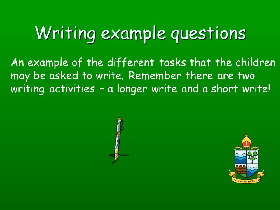 Writing example questions