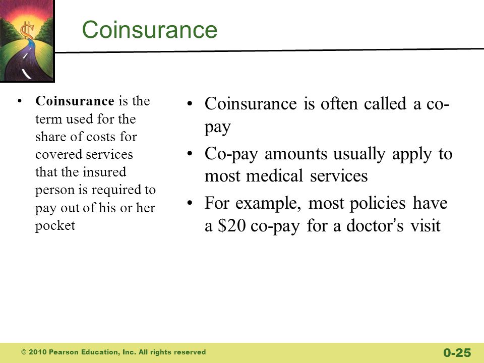 Coinsurance Coinsurance is often called a co-pay