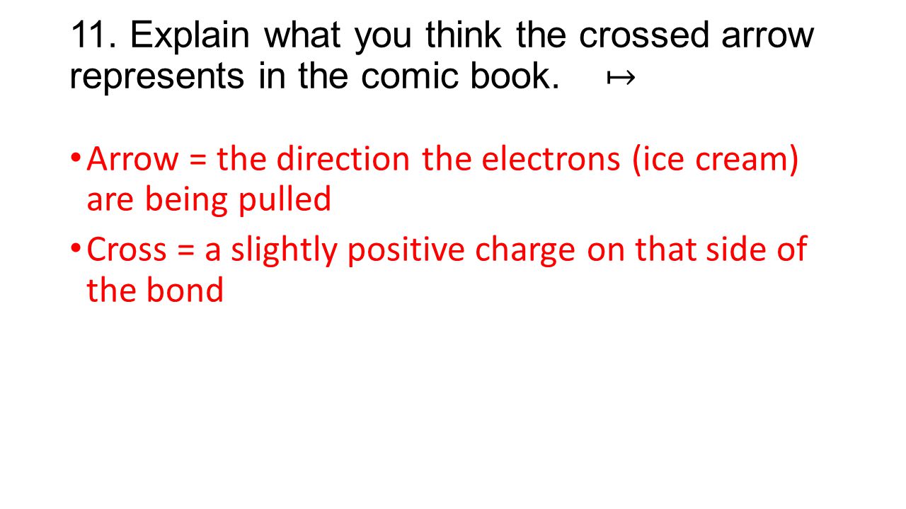 11. Explain what you think the crossed arrow represents in the comic book. ↦