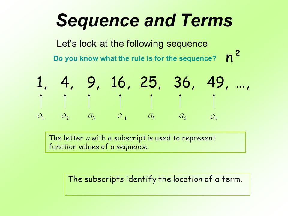 Let’s look at the following sequence