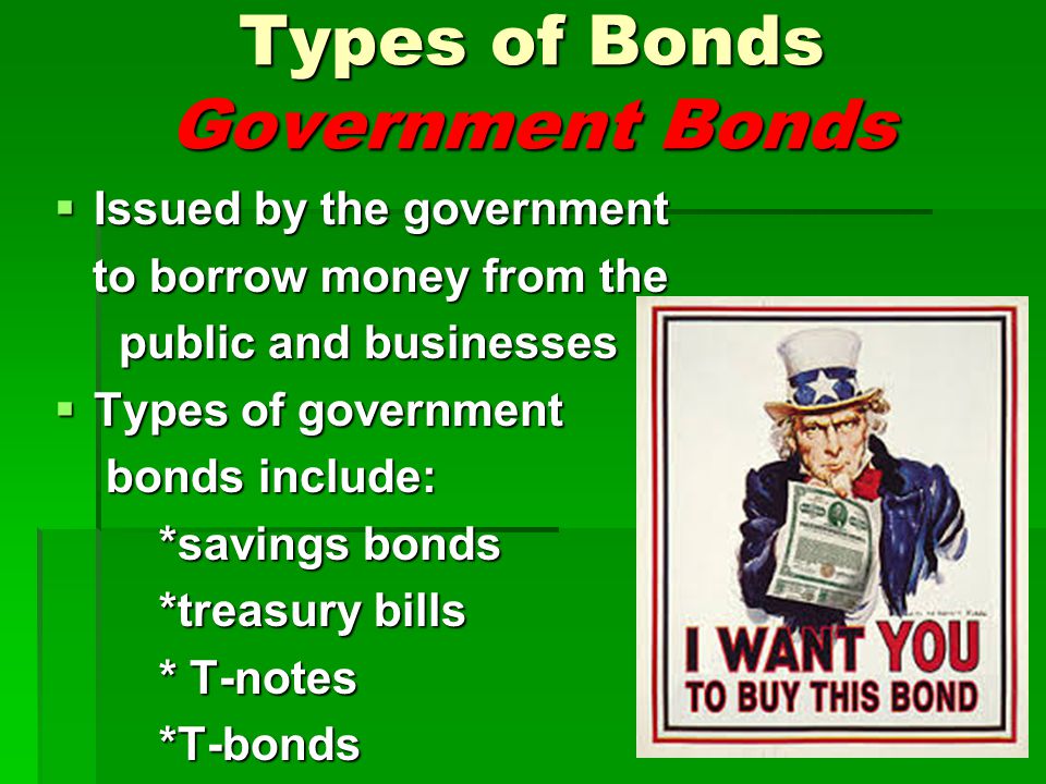 Types of Bonds Government Bonds