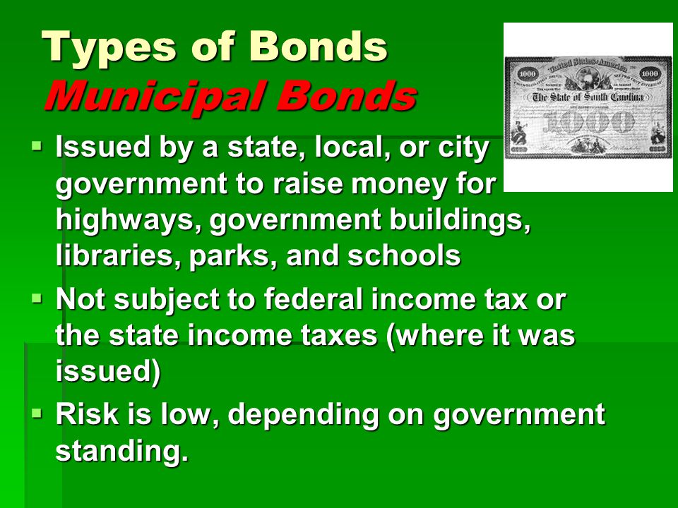 Types of Bonds Municipal Bonds