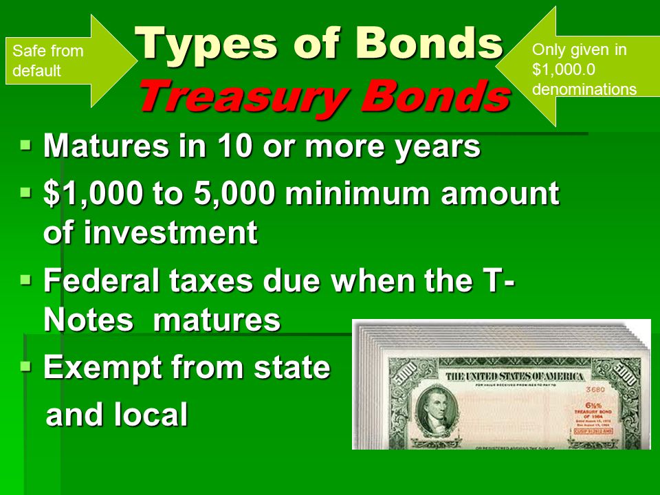 Types of Bonds Treasury Bonds