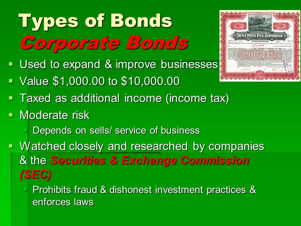 Types of Bonds Corporate Bonds