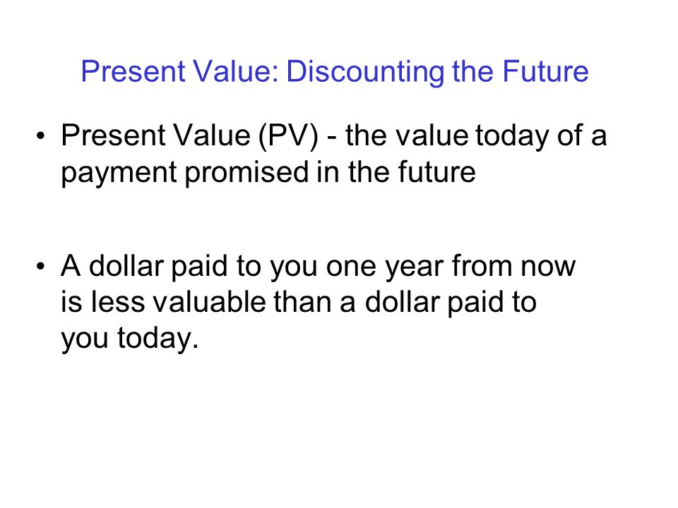 Present Value: Discounting the Future