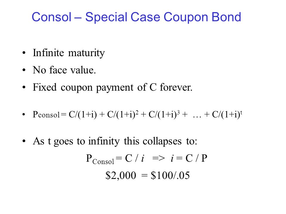 Consol – Special Case Coupon Bond