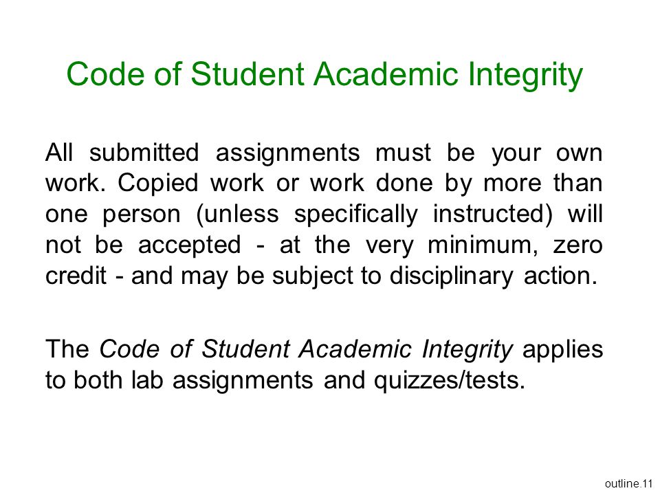 Code of Student Academic Integrity