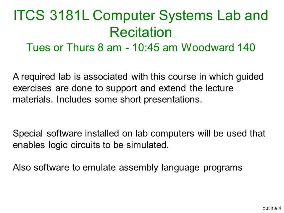 ITCS 3181L Computer Systems Lab and Recitation