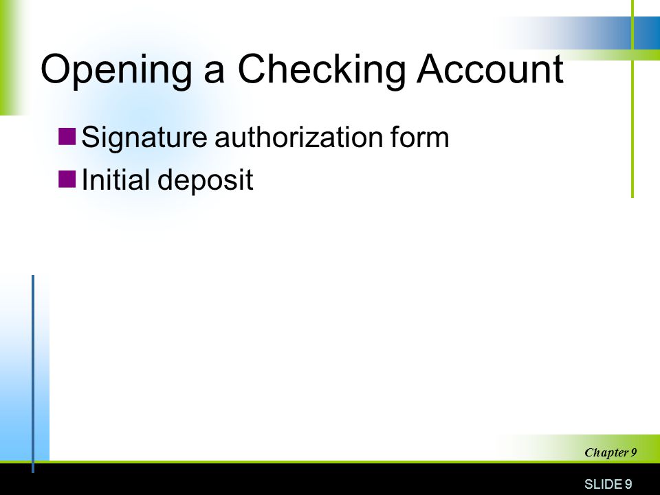 Opening a Checking Account