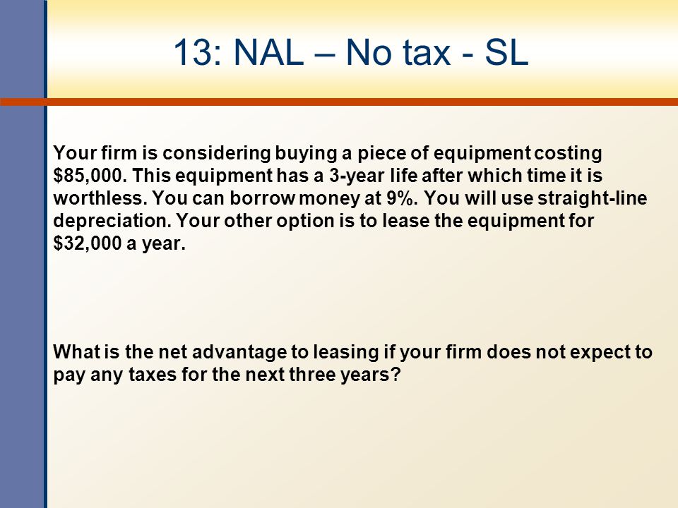 13: NAL – No tax - SL