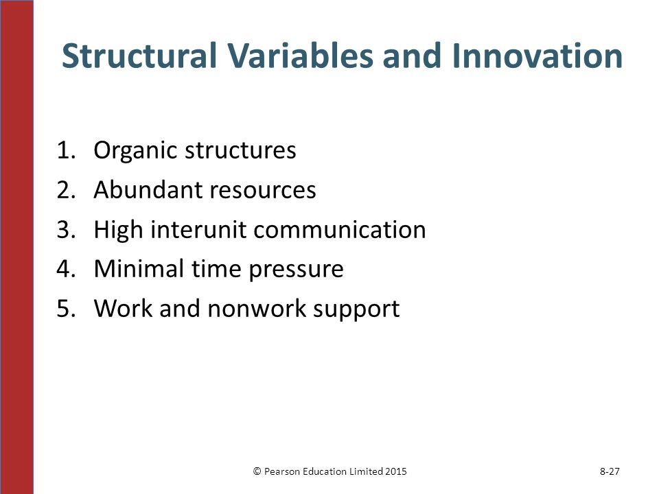 Structural Variables and Innovation