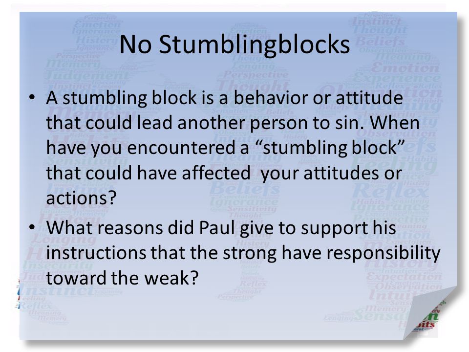 No Stumblingblocks