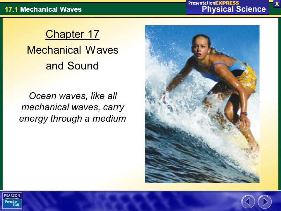 Ocean waves, like all mechanical waves, carry energy through a medium