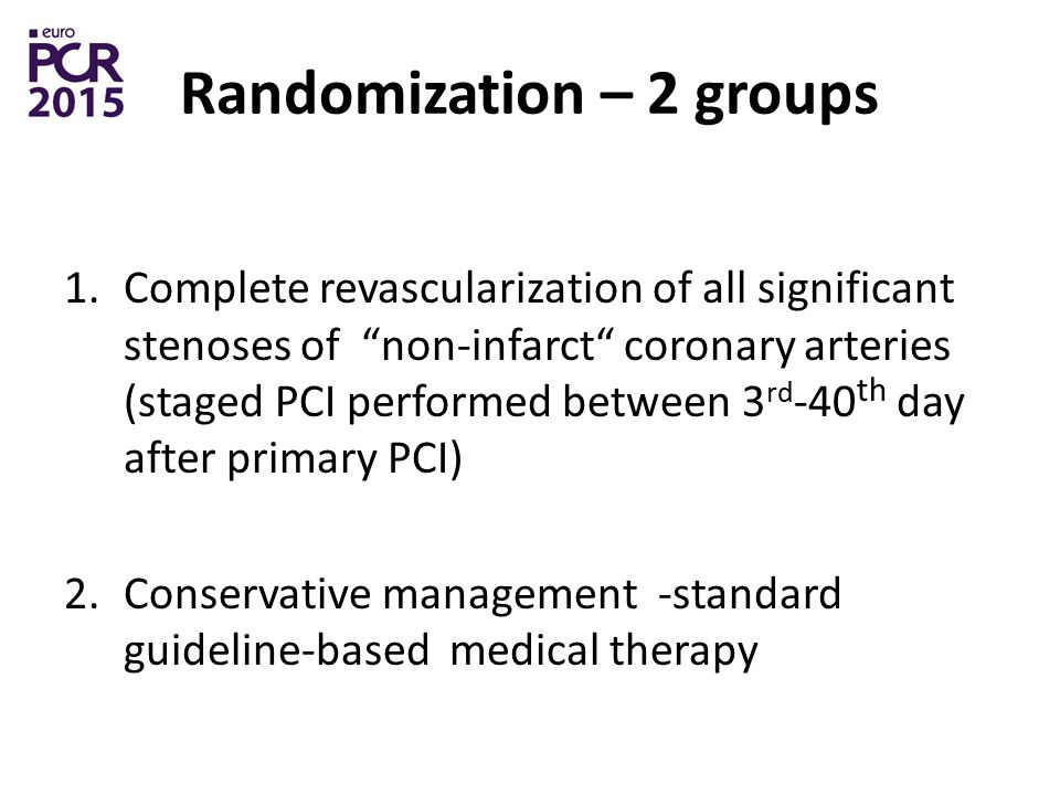 Randomization – 2 groups